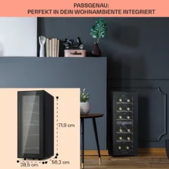 Shiraz 12 Duo Weinkühlschrank 2 Zonen 42L/12 Flaschen 5-12 / 12-18 °C Touch -Deutschland Klarstein Verkaufs-Shop 10041361 de 0006 usp