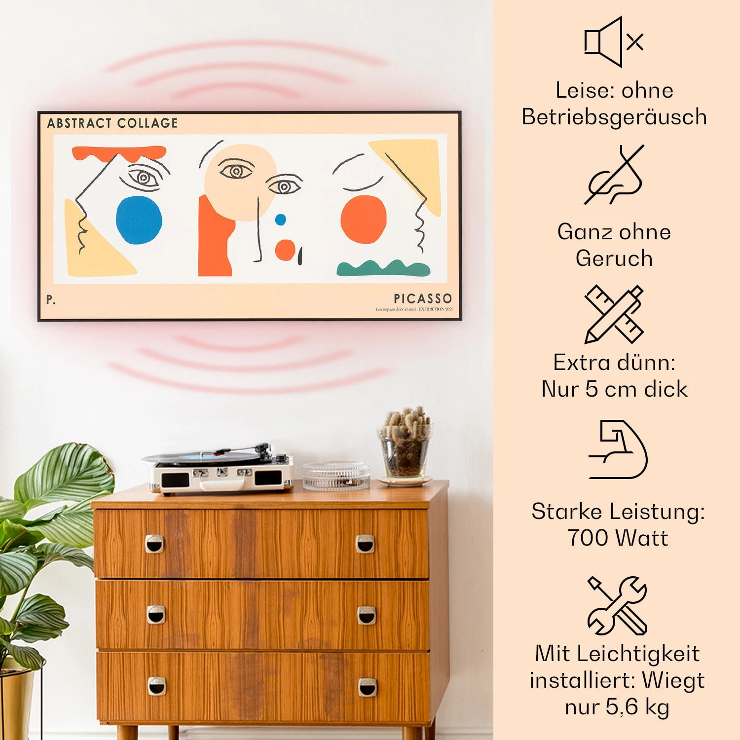 Wonderwall Air Art Smart Infrarotheizung 60x120 cm 700W Wandinstallation App-Steuerung Abstrakt Wonderwall Air Art Smart Infrarotheizung 60x120 Cm 700W Wandinstallation App-Steuerung Abstrakt -Deutschland Klarstein Verkaufs-Shop 10041363 de 0002 usp
