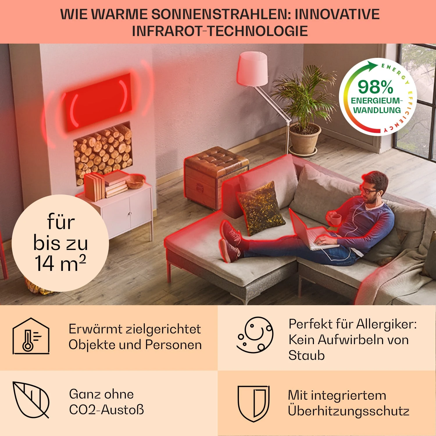Wonderwall Air Art Smart Infrarotheizung 60x120 cm 700W Wandinstallation App-Steuerung Abstrakt Wonderwall Air Art Smart Infrarotheizung 60x120 Cm 700W Wandinstallation App-Steuerung Abstrakt -Deutschland Klarstein Verkaufs-Shop 10041363 de 0004 usp