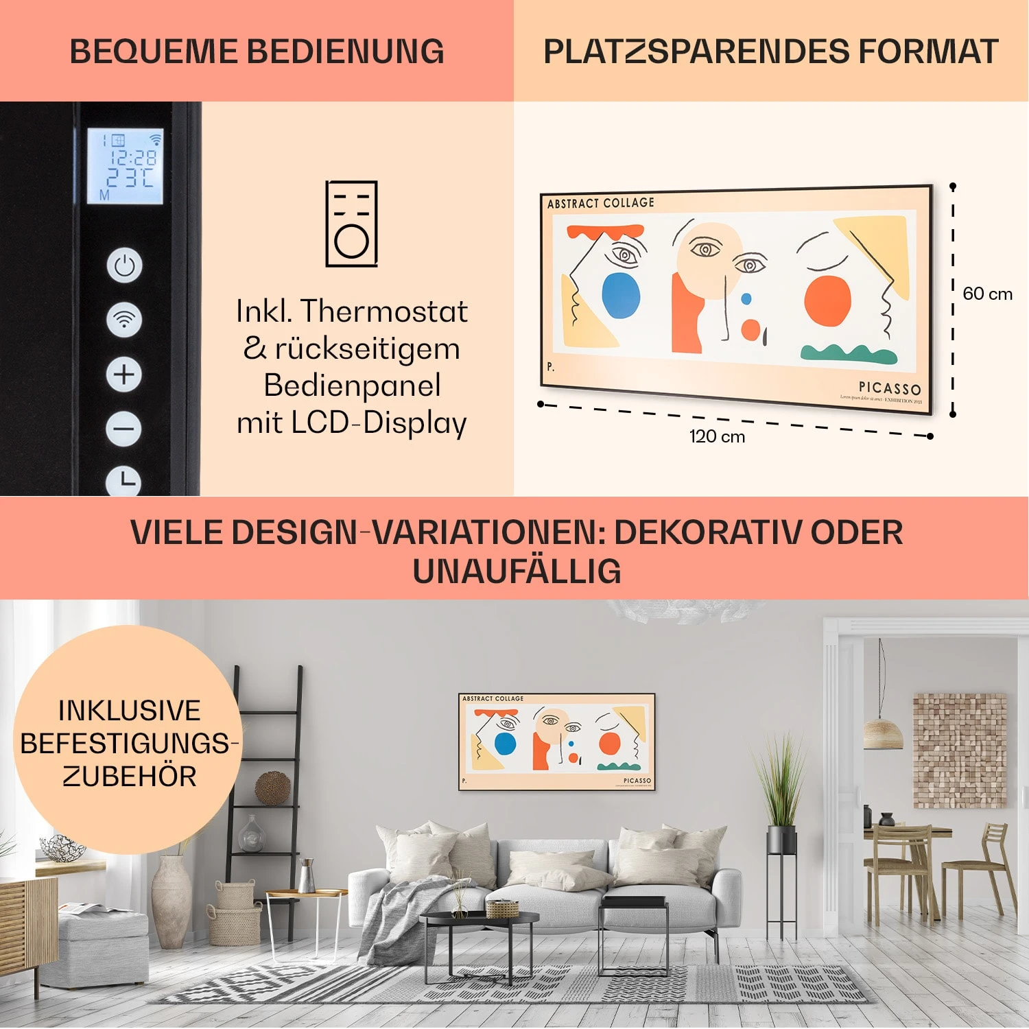 Wonderwall Air Art Smart Infrarotheizung 60x120 cm 700W Wandinstallation App-Steuerung Abstrakt Wonderwall Air Art Smart Infrarotheizung 60x120 Cm 700W Wandinstallation App-Steuerung Abstrakt -Deutschland Klarstein Verkaufs-Shop 10041363 de 0006 usp