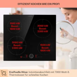 Magnichef 4 Einbaukochfeld Induktion 4 Zonen 7000W Glaskeramik -Deutschland Klarstein Verkaufs-Shop 10041380 de 0003 usp