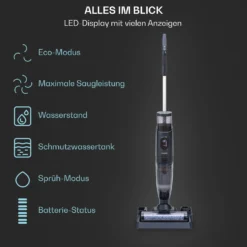 Caswell Plus Nass-/Trockensauger Kabellos Akkubetrieben LED-Display -Deutschland Klarstein Verkaufs-Shop 10041383 de 0005 usp