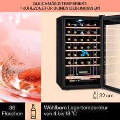 Vinamour 32 Uno Weinkühlschrank 1 Zone 95 L / 36 Flaschen 4-18°C Touch 2 Vinamour 32 Uno Weinkühlschrank 1 Zone 95 L / 36 Flaschen 4-18°C Touch -Deutschland Klarstein Verkaufs-Shop 10041393 de 0003 usp