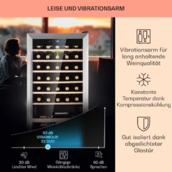 Vinamour 32 Uno Weinkühlschrank 1 Zone 95 L / 36 Flaschen 4-18°C Touch 3 Vinamour 32 Uno Weinkühlschrank 1 Zone 95 L / 36 Flaschen 4-18°C Touch -Deutschland Klarstein Verkaufs-Shop 10041393 de 0004 usp