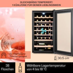 Barossa 29 Uno Weinkühlschrank 1 Zone 88 Ltr / 28 Fl Touch-Display -Deutschland Klarstein Verkaufs-Shop 10041397 de 0003 usp