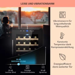 Barossa 29 Uno Weinkühlschrank 1 Zone 88 Ltr / 28 Fl Touch-Display -Deutschland Klarstein Verkaufs-Shop 10041397 de 0004 usp