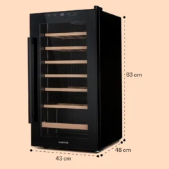 Barossa 29 Uno Weinkühlschrank 1 Zone 88 Ltr / 28 Fl Touch-Display -Deutschland Klarstein Verkaufs-Shop 10041397 yy 0008 dimensions