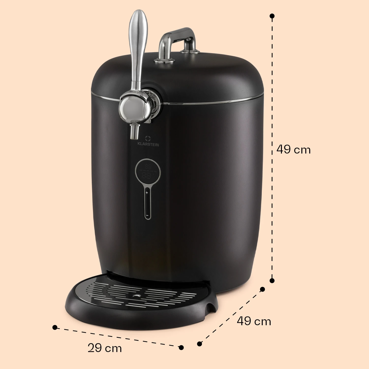 Passau Bierzapfanlage 6 l Universalfässer Druckluftpumpe 3 - 12 °C 65 W Passau Bierzapfanlage 6 L Universalfässer Druckluftpumpe 3 - 12 °C 65 W -Deutschland Klarstein Verkaufs-Shop 10041520 yy 0008 dimensions
