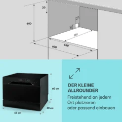 Havasia UV 8 Geschirrspüler UV-Licht Freistehend / Einbau 1620W -Deutschland Klarstein Verkaufs-Shop 10041829 de 0005 usp