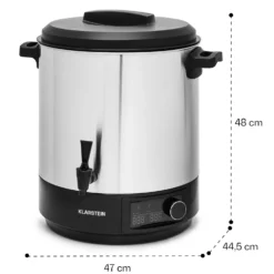 Abbey 25 Einkochautomat Getränkespender 25L 100°C 180min Edelstahl 7 Abbey 25 Einkochautomat Getränkespender 25L 100°C 180min Edelstahl -Deutschland Klarstein Verkaufs-Shop 10041838 yy 0008 dimensions