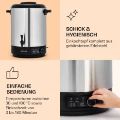 Abbey 40 Einkochautomat Getränkespender 40L 100°C 180min Edelstahl -Deutschland Klarstein Verkaufs-Shop 10041839 de 0004 logo