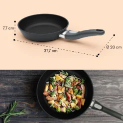 Noto Endurance Bratpfanne Ø20 Cm Geschmiedetes Aluminium Abnehmbarer Griff -Deutschland Klarstein Verkaufs-Shop 10045001 yy 0009 dimensions