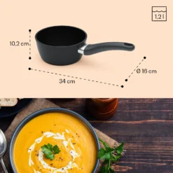 Noto Endurance Kasserolle Ø16cm Geschmiedetes Aluminium Induktion Antihaft -Deutschland Klarstein Verkaufs-Shop 10045005 yy 0008 dimensions