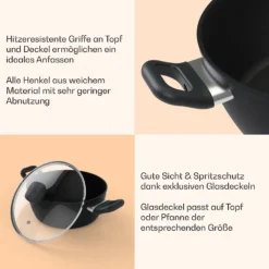 Noto Endurance Kochtopf Ø24cm Geschmiedetes Aluminium Deckel Induktion PTFE-Antihaftbeschichtung -Deutschland Klarstein Verkaufs-Shop 10045007 de 0007 usp