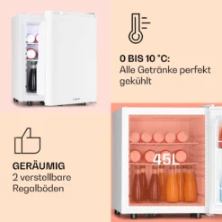 Happy Hour 45 Mini-Kühlschrank Minibar Getränkekühlschrank 45 L 26 DB -Deutschland Klarstein Verkaufs-Shop 10045050 de 0004 usp