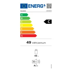 Happy Hour 45 Mini-Kühlschrank Minibar Getränkekühlschrank 45 L 26 DB -Deutschland Klarstein Verkaufs-Shop 10045050 energy label