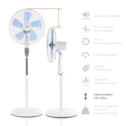 Summerjam Standventilator 2er-Set Standlüfter 50W 3 Stufen Weiß -Deutschland Klarstein Verkaufs-Shop 60002058 yy 0006 logo Klarstein Summerjam Standventilator weiss