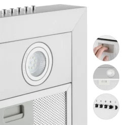 Zarah Dunstabzugshaube 60cm Umluftset 620 M³/h Aktivkohlefilter -Deutschland Klarstein Verkaufs-Shop 60002280 yy 0007 detail Klarstein Zarah Dunstabzugshaube