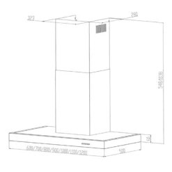 Zarah Dunstabzugshaube 60cm Umluftset 620 M³/h Aktivkohlefilter -Deutschland Klarstein Verkaufs-Shop 60002280 yy 0008 titel klarstein measurements