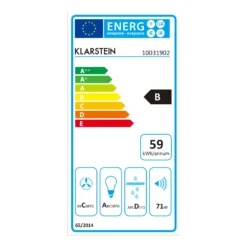 Balzac Dunstabzugshaube Umluftset 60cm 640m³/h Aktivkohlefilter -Deutschland Klarstein Verkaufs-Shop 60002283 energy label