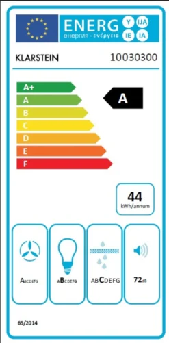 Skycook Dunstabzugshaube Umluftset 60cm 640m³/h Glas Edelstahl -Deutschland Klarstein Verkaufs-Shop 60002313 energy label scaled