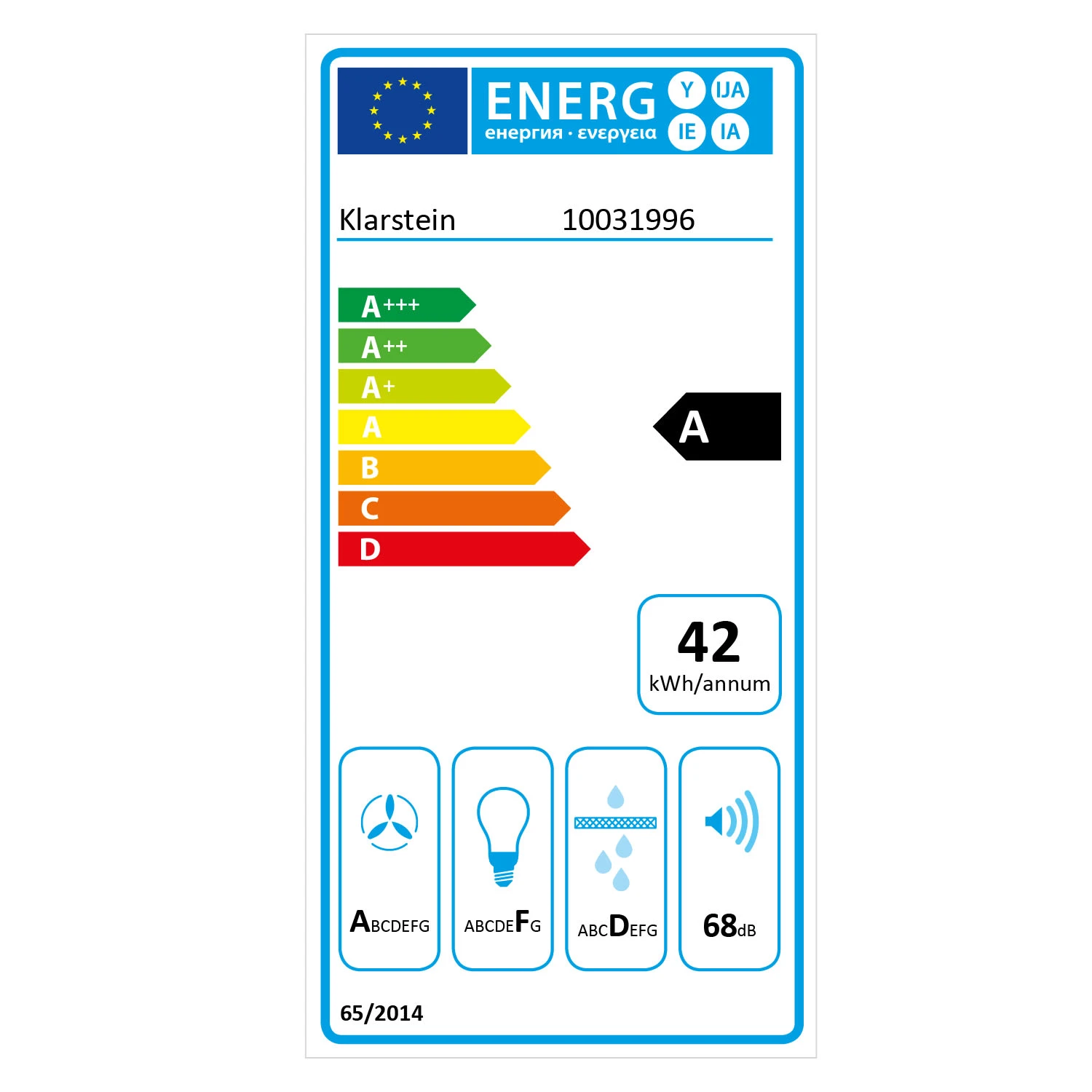 Remy Dunstabzugshaube Umluftset 90cm 230W 620m³/h schwarz Remy Dunstabzugshaube Umluftset 90cm 230W 620m³/h Schwarz -Deutschland Klarstein Verkaufs-Shop 60002322 energy label