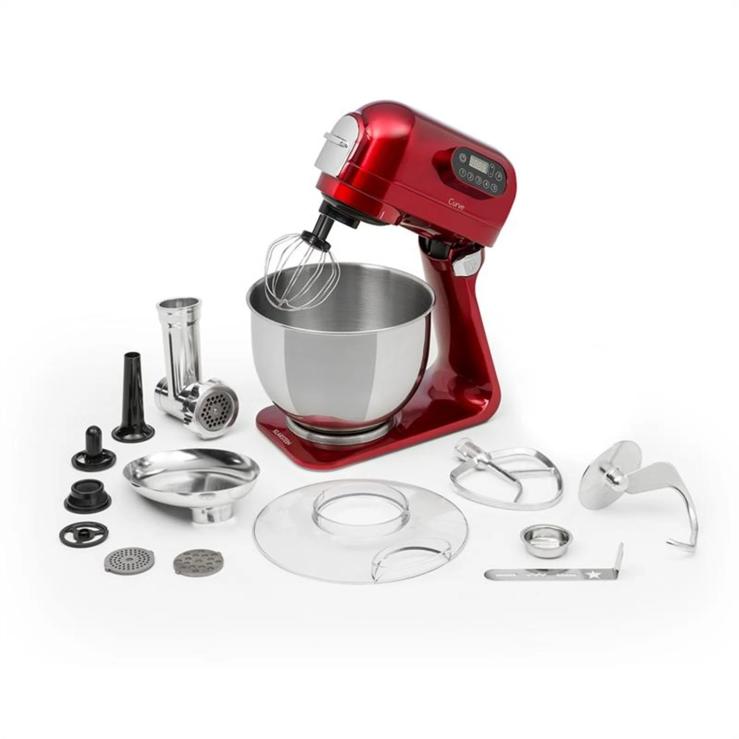 Curve Plus Küchenmaschinen-Set | 5l | 4-in-1 Fleischwolf | Rot -Deutschland Klarstein Verkaufs-Shop 60002329 yy 0001 titel Klarstein Curve Plus Kuechenmaschinen Set rot reedit