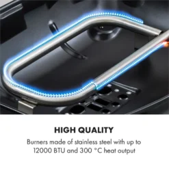 Parforce One Gasgrill 3,5kW 12000BTU Grilltisch Gasschlauch Schwarz -Deutschland Klarstein Verkaufs-Shop 60002431 yy 0005 logo Klarstein Parforce One Gasgrill 12000BTU schwarz