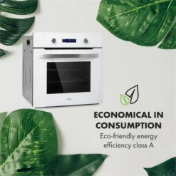 Gusteau Hektor Einbau-Set Backofen + Unterbau-Haube 2950W 64Ltr 530 M³/h Weiß Edelstahl -Deutschland Klarstein Verkaufs-Shop 60002592 yy 0006 logo Klarstein Gusteau Elektrischer Einbaubackofen weiss