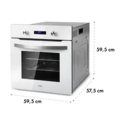 Gusteau Hektor Einbau-Set Backofen + Unterbau-Haube 2950W 64Ltr 530 M³/h Weiß Edelstahl -Deutschland Klarstein Verkaufs-Shop 60002592 yy 0011 logo Klarstein Gusteau Elektrischer Einbaubackofen weiss
