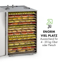 Master Jerky 16 Dörrautomat + Fleischhaken Set 1500W 40-90 °C 15h-Timer Edelstahl Silber -Deutschland Klarstein Verkaufs-Shop 60002668 de 0006 logo