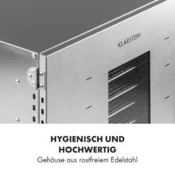 Master Jerky 16 Dörrautomat + Fleischhaken Set 1500W 40-90 °C 15h-Timer Edelstahl Silber -Deutschland Klarstein Verkaufs-Shop 60002668 de 0007 logo