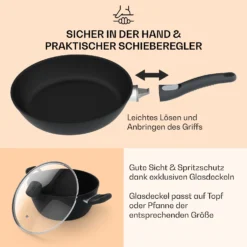 Noto Endurance Topf- Und Pfannenset Geschmiedetes Aluminium Ergonomische Griffe Glasdeckel Filz 6 Noto Endurance Topf- Und Pfannenset Geschmiedetes Aluminium Ergonomische Griffe Glasdeckel Filz -Deutschland Klarstein Verkaufs-Shop 60003055 de 0007 usp
